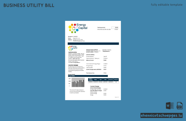 Beispiel einer Stromrechnung für Unternehmen von Chile Energy Capital (Vorschau)